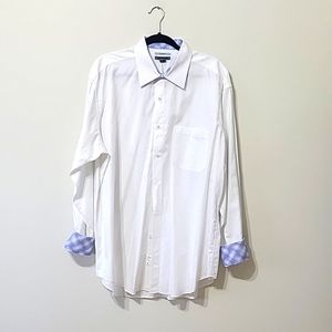 Johnson & Murphy white long sleeve button up dress shirt Size XXL